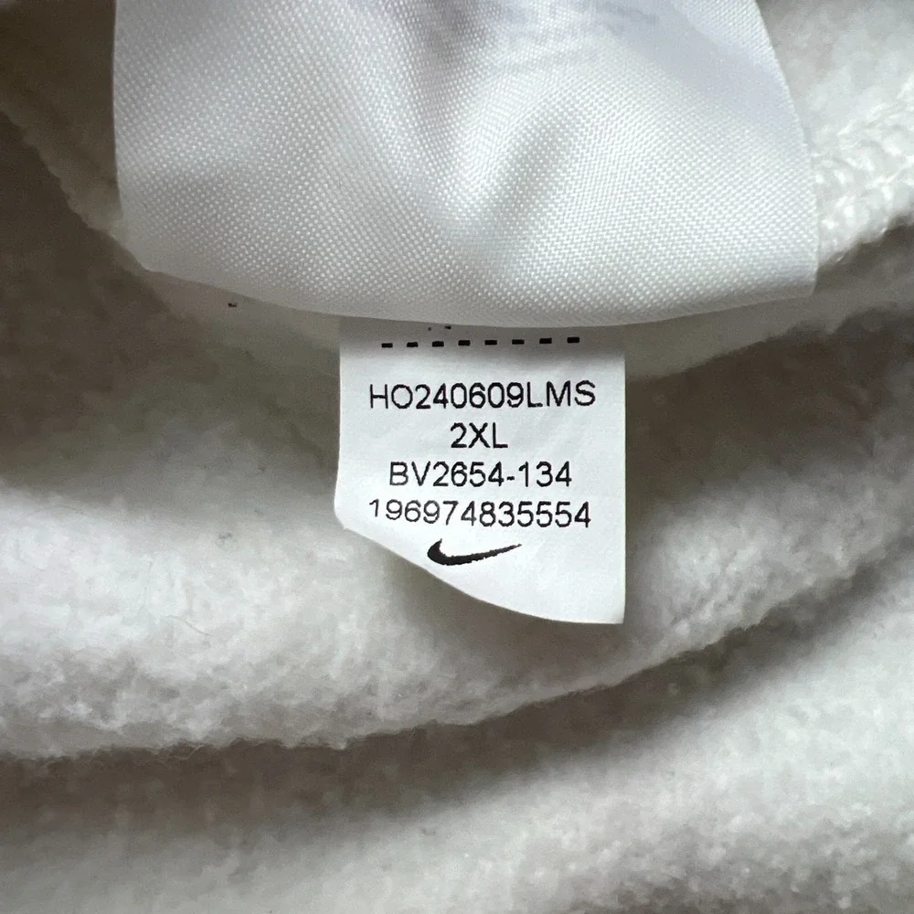 Nike Sportswear Club Fleece Hoodie Mens 2XL Beige Cotton Swoosh Logo Everyday